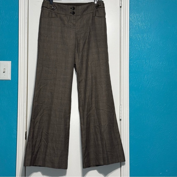 The Limited Brown Plaid Wide-Leg Mid Rise Trousers Y2K Vintage 8 NWT - Picture 16 of 16
